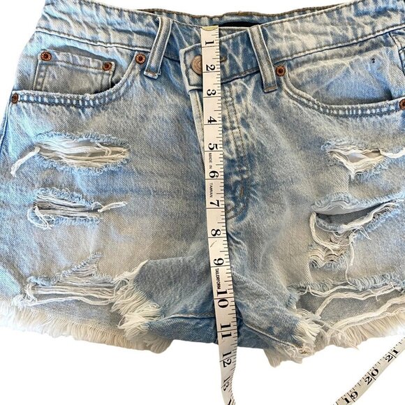 Aeropostale High-Rise Button Fly Denim Mom Shorts Sz 2 NWT Retro 90's Boho - Picture 13 of 14